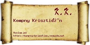 Kempny Krisztián névjegykártya